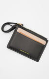 Faux Leather Side Zip Card Holder