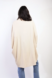 Oversized Long Sleeve Button Front Top