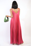 Pleated Strappy Maxi Dress