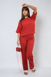 Cheesecloth Pattern Top and Trouser Co-ord Set