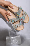 Double Buckle Jewelled Sandals