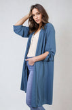 Open Front Knitted Long Cardigan