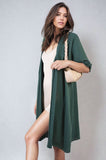 Open Front Knitted Long Cardigan