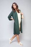 Open Front Knitted Long Cardigan