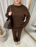 Knitted Long Sleeve Top and Trouser Co-ord Set