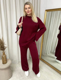 Knitted Long Sleeve Top and Trouser Co-ord Set