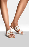 Comfortable Flat Sandals with Double Leather Chain