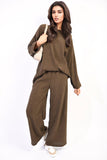 Loose Long Sleeve Top and Wide Leg Trousers Co-ord Set