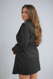 Wide Lapel Sleeveless Belted Jacket