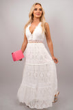 Lace Sleeveless Summer Maxi Dress