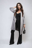 Open Front Longline Knitted Cardigan with Front Pockets