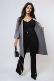 Open Front Longline Knitted Cardigan with Front Pockets