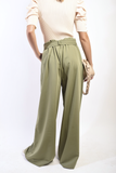 High Waist Belted Wide Leg Trouser