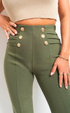 High Waisted Button Front Leggings