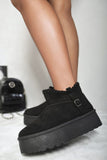 Fur-lined Platform Ankle Boots