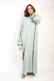 Abaya Maxi Dress with Elastic Sleeve