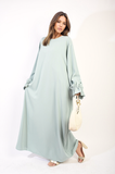 Abaya Maxi Dress with Elastic Sleeve