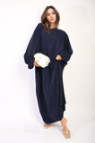 Abaya Maxi Dress with Elastic Sleeve