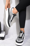 Stitched Lace Up Trainers