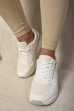 Side Zip Lace Up Wedge Trainers