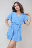 Belted Wrap-Over Frill Playsuit