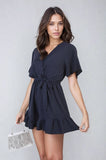 Belted Wrap-Over Frill Playsuit