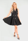 Button Front Detail Mini Dress