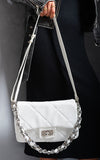 Quilted Crossbody Bag with Chain Strap