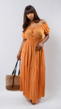 Smocked Waist Tiered Midi Dress