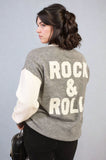 Round Neck Rock & Roll Print Knitted Jumper