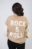 Round Neck Rock & Roll Print Knitted Jumper