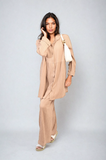 Oversized Collared Button Down Long Sleeve Top and Trouser Co-ord Set