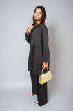 Oversized Collared Button Down Long Sleeve Top and Trouser Co-ord Set