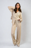 Plisse Button Front Oversized Shirt and Trouser Co-ord Set