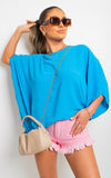 Oversized Batwing Sleeve Casual Tops