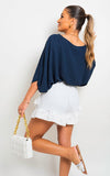 Oversized Sequin Trim Top