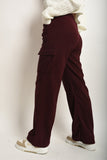 Wide Leg Drawstring Waist Flap Pocket Trouser