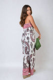 Shirred Strapless Printed Jumpsuit