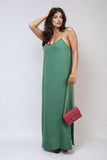 Spaghetti Strap Side Slit Maxi Dress