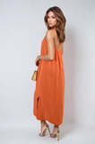 Spaghetti Strap Side Slit Maxi Dress