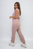 Short Sleeve Cinched Waist Jumpsuit