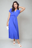 Wrap Tie Waist Short Sleeve Midi Dress