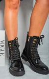 Lace Up Combat Chunky Sole Biker Ankle Boots