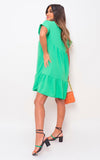 V Neck Tiered Smock Dress