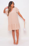 V Neck Tiered Smock Dress