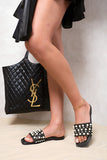 Pearl Embellished Open-Toe Flat Sandals