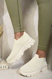 Knit Detail Slip On Chunky Trainers