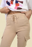 Drawstring Waist Cargo Trouser