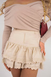 High Waist Tiered Mini Skirt