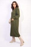 Front Open Long Knitted Cardigan with Front Pockets